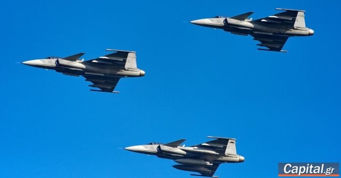 Μαχητικό Gripen στην αεροπορική βάση, εικόνα που συνδέεται με μαχητικά Gripen Ουκρανία και συμφωνία