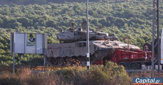 Φωτογραφία φρουρίου μετά την κατάληψη Μποφόρ Λίβανο με ισραηλινές σημαίες να κυματίζουν
