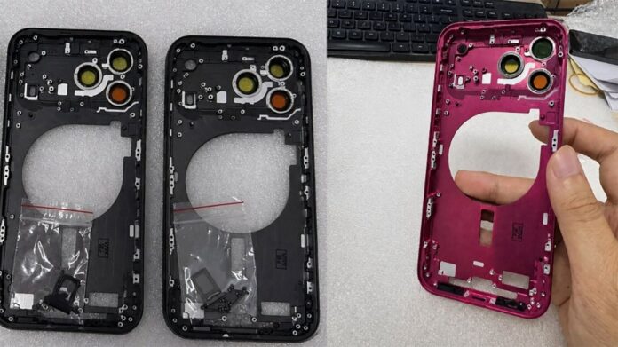 iPhone 18 Pro dummy units σε τέσσερα χρώματα δείχνουν πίσω πλαίσιο και εσωτερικά εξαρτήματα