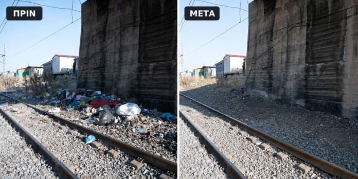 sidirodromos-thiva-katharismos-yme.jpg Καθαρισμός Θήβα σιδηροδρομικές γραμμές: ομάδα Cyclone Project απομακρύνει απορρίμματα κοντά στις γραμμές
